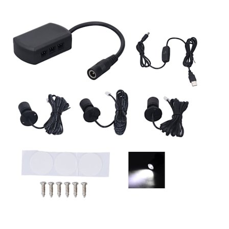 5V USB mini spotlight dimbar LED spotlight for utstilling av smykkeskap veranda inngang (en til tre) svart hvitt lys