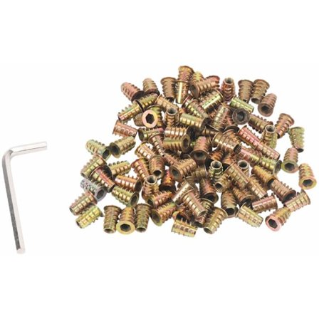 100 stk. Serie M6 x 15mm Møbelskrue i Gevindmøtrik Træindsatser Bolt Fastener Connector Hex Socket Drive