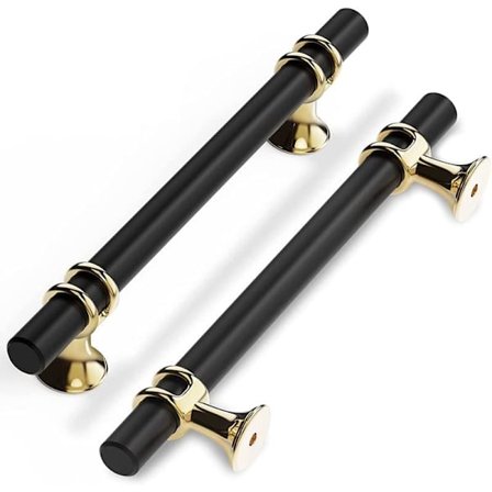 Sæt med 10 Sorte Greb Sorte Køkkenmøbelgreb - Sort D