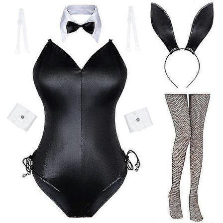 Dame Bunny Kostyme Jente Drak Senpai Cosplay Anime Rolle Kostyme Hel Dress Strømpebukse Sett - Perfekt