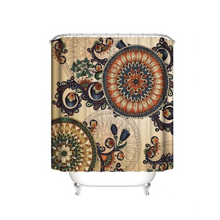 4 stk. Badeværelse Bruseforhæng Form Vandtæt Badeforhæng Sæt Toiletlåg Måttesæt (180*180cm) BILLEDE2