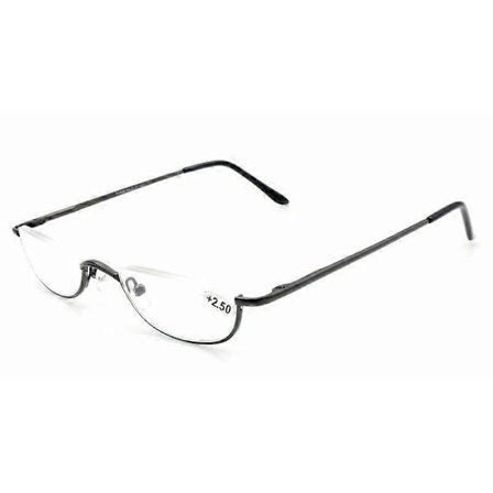 Læsebriller Fjederhængsel Halvmåne Semi Rimless Unisex +1.0~+4.0 NYE