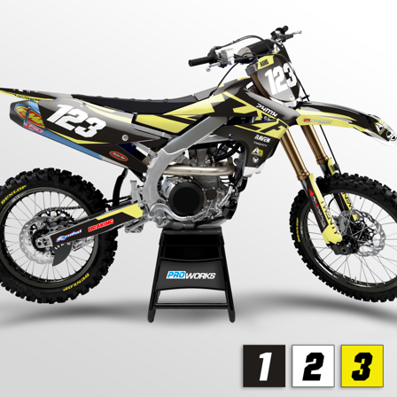 Kompletny Zestaw Naklejek 24MX Inspired z Okleiną na Tablicę pod Numer - Yamaha WR 250F 2001-2026