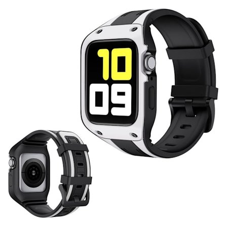 Apple Watch Series 5 44mm dual color klockarmband - svart / vit