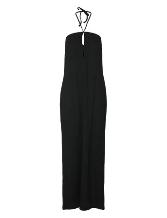 YAS Yassuma Halterneck Ankle Dress - Ka - Black - L