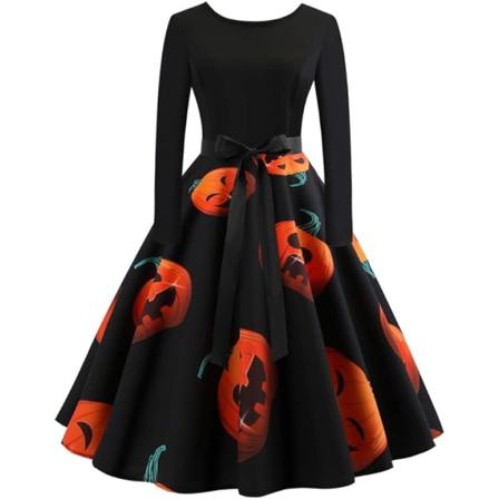 Kvinners Gresskar Hodeskalle Vintage Elegant Kjole