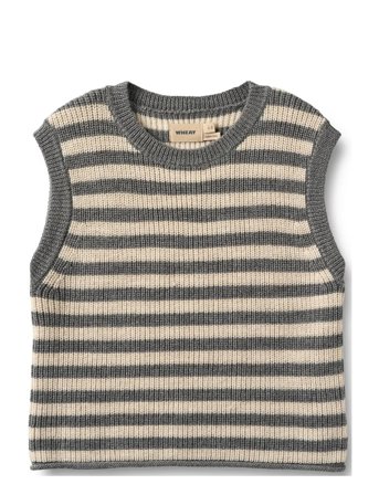 Wheat Knit Vest Ruby - Grey - 152