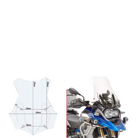 Windscherm Givi DT Helder - BMW R 1200 GS 2013-2018