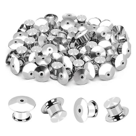 60 st Låsande Nålryggar i Metall, Låsande Nålhållare för Brosch Emalj Lapel