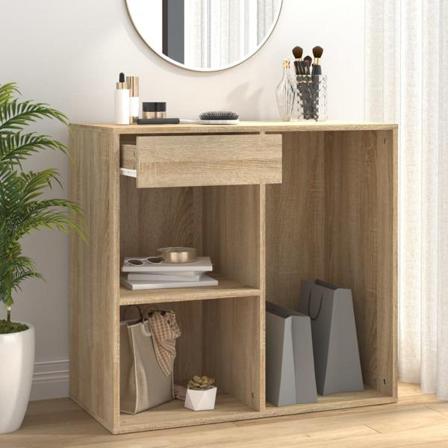 Vidaxl Sminkskåp Sonoma-ek 80x40x75 Cm Konstruerat Trä Brun