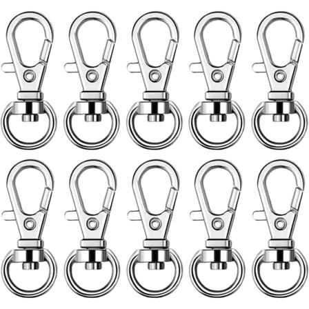 10 stk Lanyard-klips med 360 graders metallrotasjonsklemme