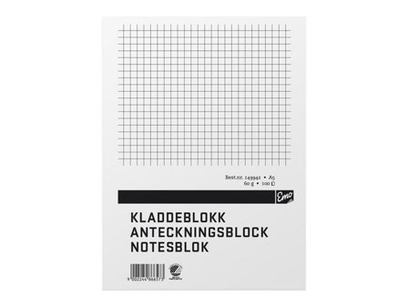 EMO Anteckningsblock A5 100 blad rutat TF - Lyreco - Kontorsmaterial - Block och anteckningsböcker - Anteckningsblock