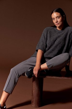 Cellbes of Sweden - Top Premium i mohair- og uldblanding i mørk gråmeleret til damer i størrelse 42/44