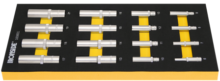 Ironside 103831 Bithylsesæt 1/4", 1/2" hylser, lange, Garageindretning & opbevaring