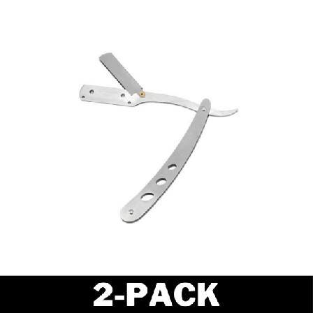 Barberkniv i Rustfritt Stål - Shavette Hårbortfjerning Sølv 2-pakning