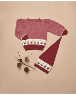 Sweater med nissehue Lille Rudolf - Permin