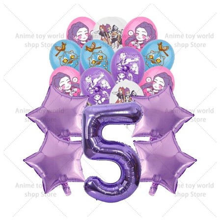 KPop Demon Hunters fødselsdagssæt: dug, tallerkener, kopper, balloner, kagetopper til børn