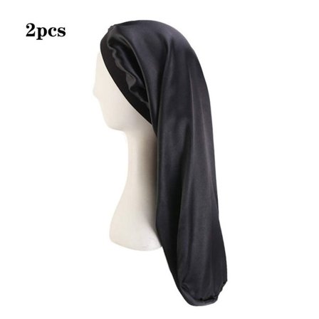 Lang natt lue imitert silke sovelue elastisk bånd sovelue, egnet for