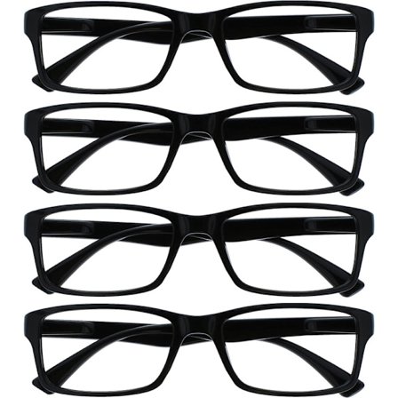 Företag Sorte Læsebriller Værdi 4-pak Designerstil Mænd Kvinder RRRR92-1 +3.50 Sort Black_nzywtb Black