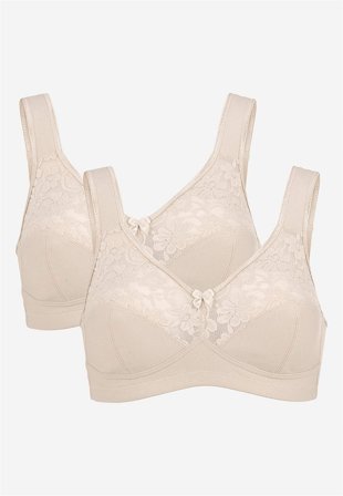 Cellbes of Sweden - Spileløs myk BH Anna 2-pack i beige + beige for damer i størrelse 100E