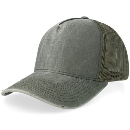 Equip - Grön trucker Keps - Distressed Olive Pigment Washed A-frame Trucker @ Hatstore
