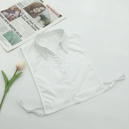 Kvinders falsk krave. Aftagelig halv Simple Style Fashion Wear Hvid Lavet af dig selv White
