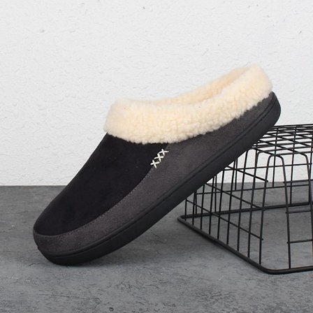 Herre Varm Memory Foam Semsket Plysj Saueullfôret Slip on Innendørs