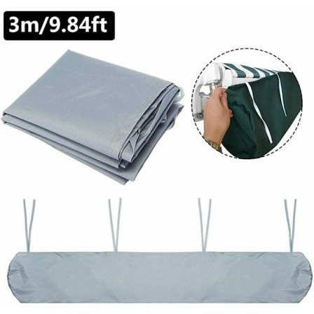3m Vanntett Rullegardin Markise Trekk med Glidelåspose, Støvtett Solbeskyttelse