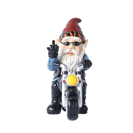 Blå Have Nisser Motorcykel Statuer Prydgenstande Udendørs Deko