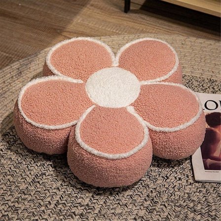 Pute med blomstermønster - Gulvputer - Søte sitteputer - Estetiske gulvputer - Dekorative pynteputer - Rosa