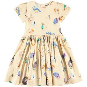 Molo Floating Birds GOTS Cyrilli Printed Dress 92/98 cm - Dresses - 92/98 cm - Yellow