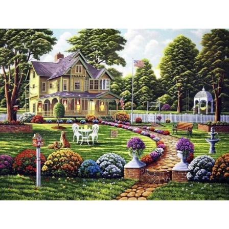 30 x 40 cm, hage Diamond Painting Broderi Diamond Painting C