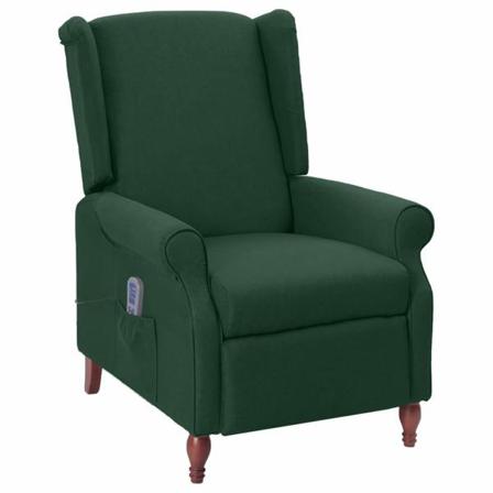Vidaxl Massagefåtölj Mörkgrön Tyg Grön
