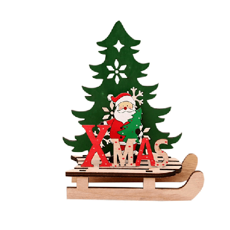 Juletræspynt i træ - elg, nisse og snemand - DIY-dekoration