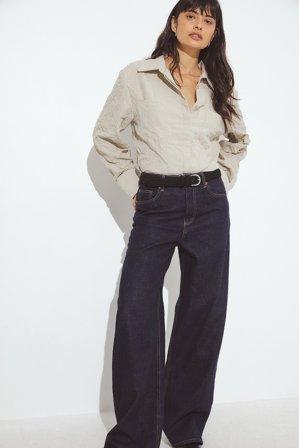 NA-KD Wide High Waist Jeans - Jeans med vide ben - Blå - EU 42