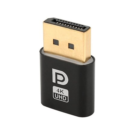 4K Dummy Plugg DP Display Adapter EDID Headless Ghost Emulator Skrivebordstilbehør Kompatibel med PC Grafikk Videokort-WELLNGS