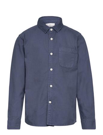 Regular Fit Cotton Shirt Shirts Long-sleeved Shirts Blå Mango*Betinget Tilbud