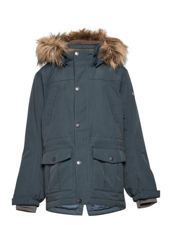 Jacket Solid W. Fake Fur Blue En Fant