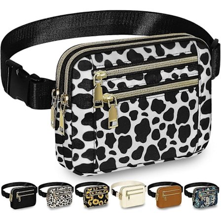 Midjeväskor för Kvinnor Mode Midjeväska med Justerbar Rem och 4 Blixtlåsfickor Vattentät Crossbody Bältesväska db