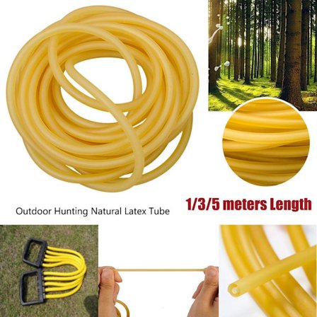 Mordely 1/3/5 meter Natural Latex Tube Slingshots Gummiband Vandring