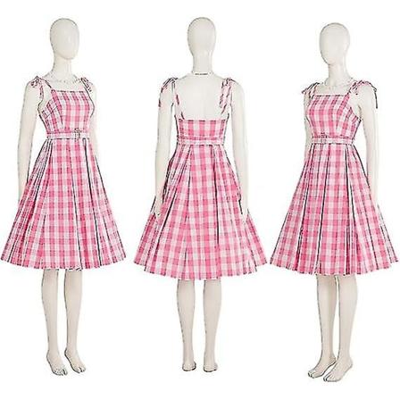 Barbie-kostym Margot Robbie Barbie Barbie Kläder Skjorta Byxor Halsband Hårsnodd Set Halloween Cosplay Outfit-Xin Style C L