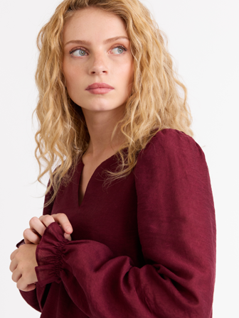 MATCH - Mille bluse - Jean Paul Femme - Str. XS - Dame - Skjorter & Bluser - Rød - 43% Lyocell, 21% viskose, 18% lin og 18% nylon