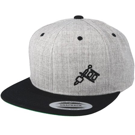 Tattoo Collective - Harmaa snapback Lippis - Machine Side Logo Heather Grey/Black Snapback @ Hatstore