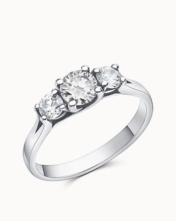 Three-stone Rings Embla 950 Platinum - Engagement Rings & Wedding Rings from Vanbruun