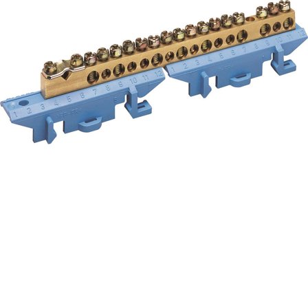 Hager KM17N Nollplint N-anslutning 17 anslutningar, Elfördelning & strömförsörjning