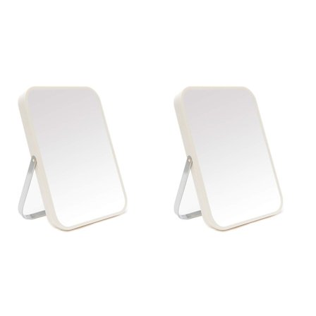 8-tommers forfængeligheds makeup spejl, justerbart foldbart bord spejl - 90° rotations metalstativ, bærbare rejse- og badeværelsesspejle til barbering