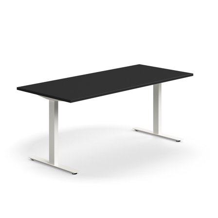 Schreibtisch QBUS, 1800x800 mm, T-Fuß-Gestell, weiß/schwarz
