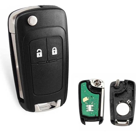 2 knappars fjärrkontroll bilnyckelfodral ersättningsbricka kompatibel med Vauxhall Opel Astra Insignia Vectra Zafira Meriva Mokka nyckelskal (med blad