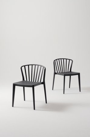 Jotex - Utestol 2-pk Svart matt svart - VÄBY - Kjøp Spisestoler & kjøkkenstoler hos Jotex