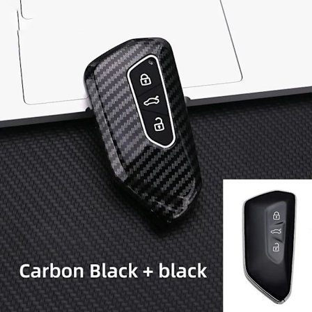 ABS Kolfiber Bilnyckel Fodral för Skoda Octavia A8 MK8 MK4 2020 2021 för Seat Leon Fr Mk4 Cupra Formentor för VW Golf 8 ID-4